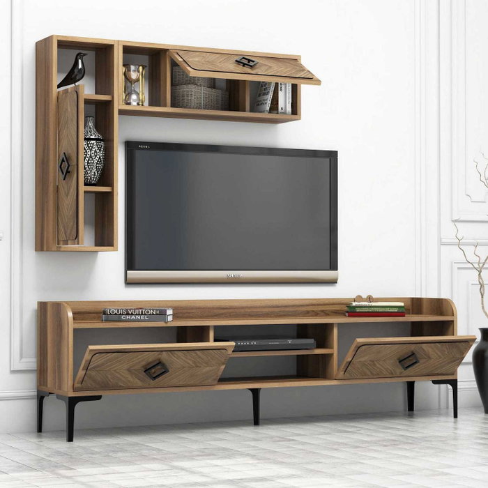 Hanah Home Samba Mueble para TV Nogal Hanah Home Samba Mueble para TV Nogal